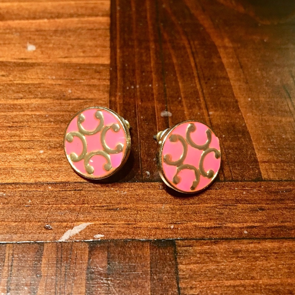 Pink and Gold Earrings